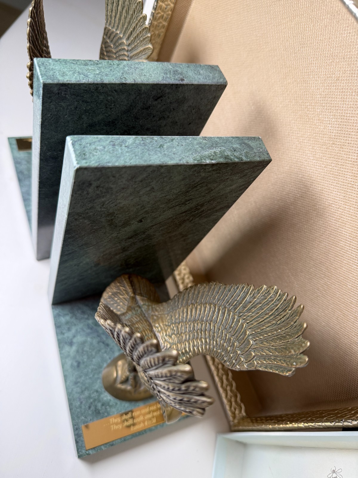 Vintage American Eagle Solid Brass, Bookends with… - image 18