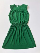 Mango Suit Collection Green Sleeveless Ruffled Mini Dress