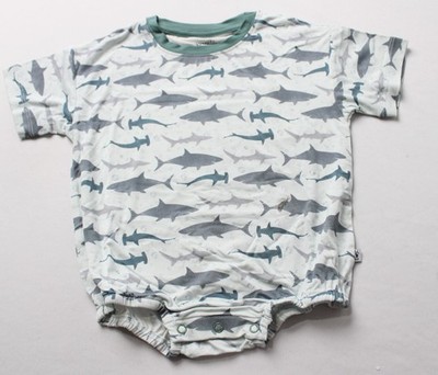 Bundle Of Joy Baby's Short Sleeve Bubble Print Romper EH6 Blue Size 12-18M NWT