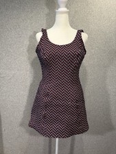 Vintage 70's Red White and Blue Swimdress One Piece Swimsuit Size M READ