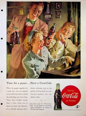 Original 1947 Print Ad: Time for a pause ... Have a Coca - Cola #Collective