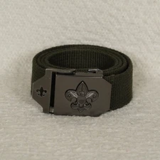 Scouts BSA Web Uniform Belt Unisex 41" Olive Green Cut-to-Size Metal Buckle