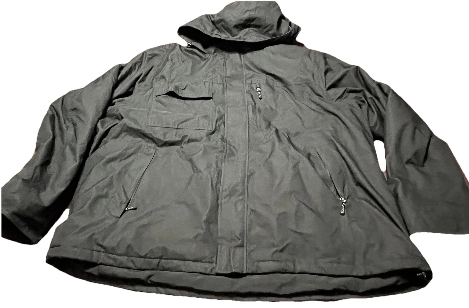 SwissTech Jacket Mens 2XL Hooded Insulated Winter Coat Full Zip Outdoor Pockets