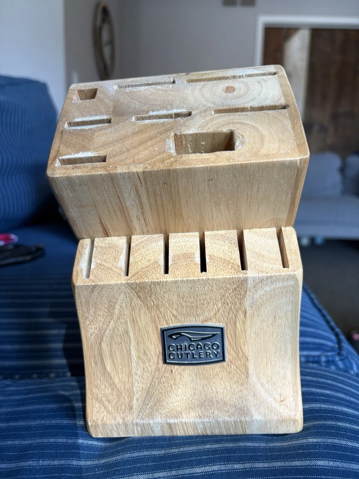 Cuchillo de madera Chicago Cutlery 14 ranuras bloque solo encimera soporte de cuchillo de madera Foto 2 de 4
