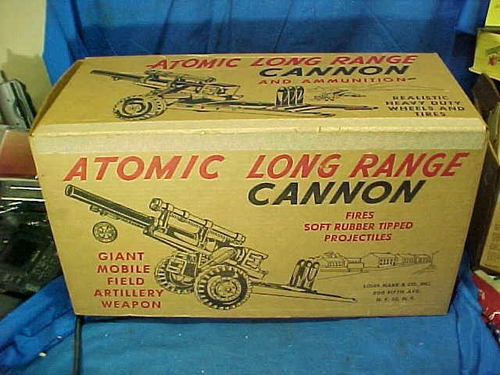 Jouet Canon Atomique Long Louis Marx - Vintage Plastique Et Métal - Occasion