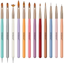 Artdone Double Ended Nail Art Brushes & Dotting Tools Set Gel Polish Liner