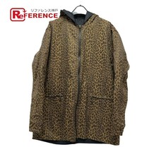 FENDI Leopard Reversible Hooded Jacket Women  s Brown Polyester Good Condition