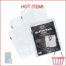 BCW Pro 5-Pocket Photo Page 20 Count Archival Quality, Acid-Free Photo Car