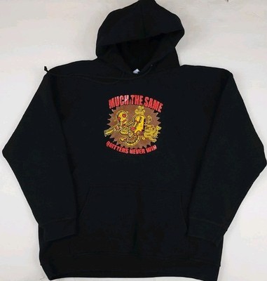 Vintage Much The Same Quitters Never Win Print Hoodie Band Rare Chicago Punk Vtg
