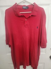 Polo Ralph Lauren 2XB Red Mesh Polo Shirt Classic Fit Short Sleeve Big  Tall