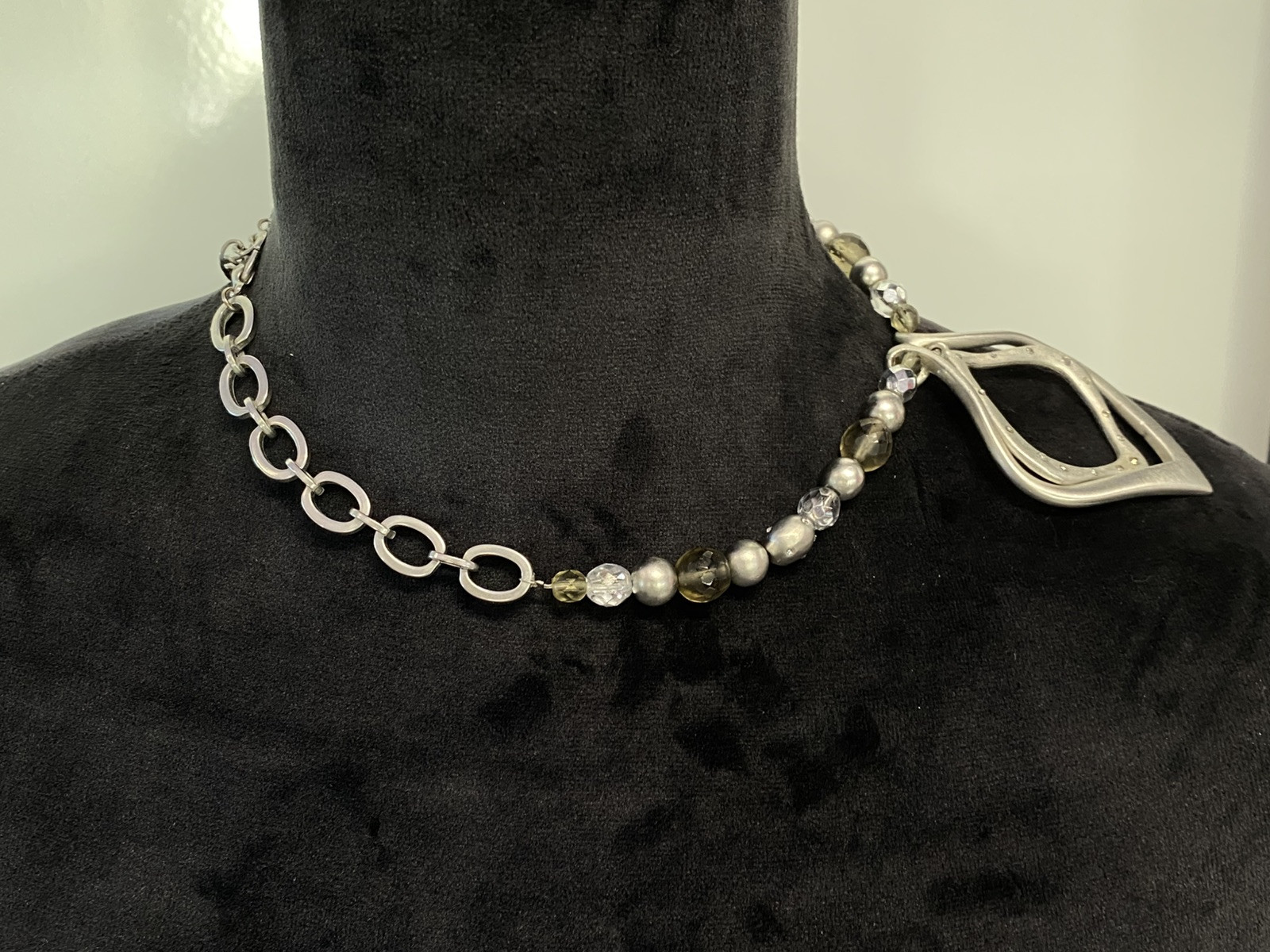 Chicos Necklace Chic Modern Statement Pendant Sil… - image 13