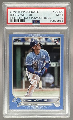 Bobby Witt Jr 2022 Topps Update #US100 Father's Day Powder Blue RC 22/50 PSA 9