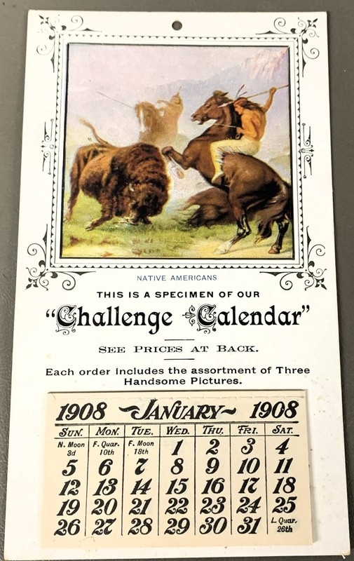 M072    ADVERTISING CALENDARS,   1908    GLEN ALLEM, VA.