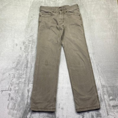 Prana Bronson Jeans Mens 28 Charcoal Gray Organic Cotton Stretch Climbing Pants