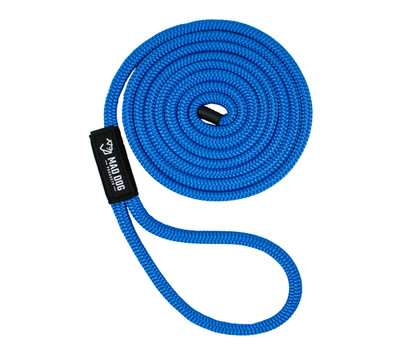 Mad Dog Products Dock Line 3/8  x 15  Royal Double Braid Rope -Made in USA