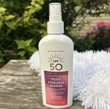 Bath  Body Works Pink Pineapple Sunrise SPF 50 Sunscreen Spray 6 fl oz New 