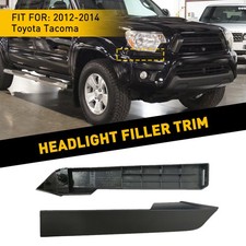 2x Fit For 2012 2013 Tacoma 2014 Filler Headlight Trim Pair Black Right Left