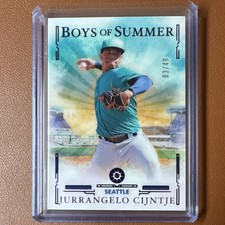 2025 Panini Boys of Summer Jurrangelo Cijntje Purple /49 Rookie #17 Mariners