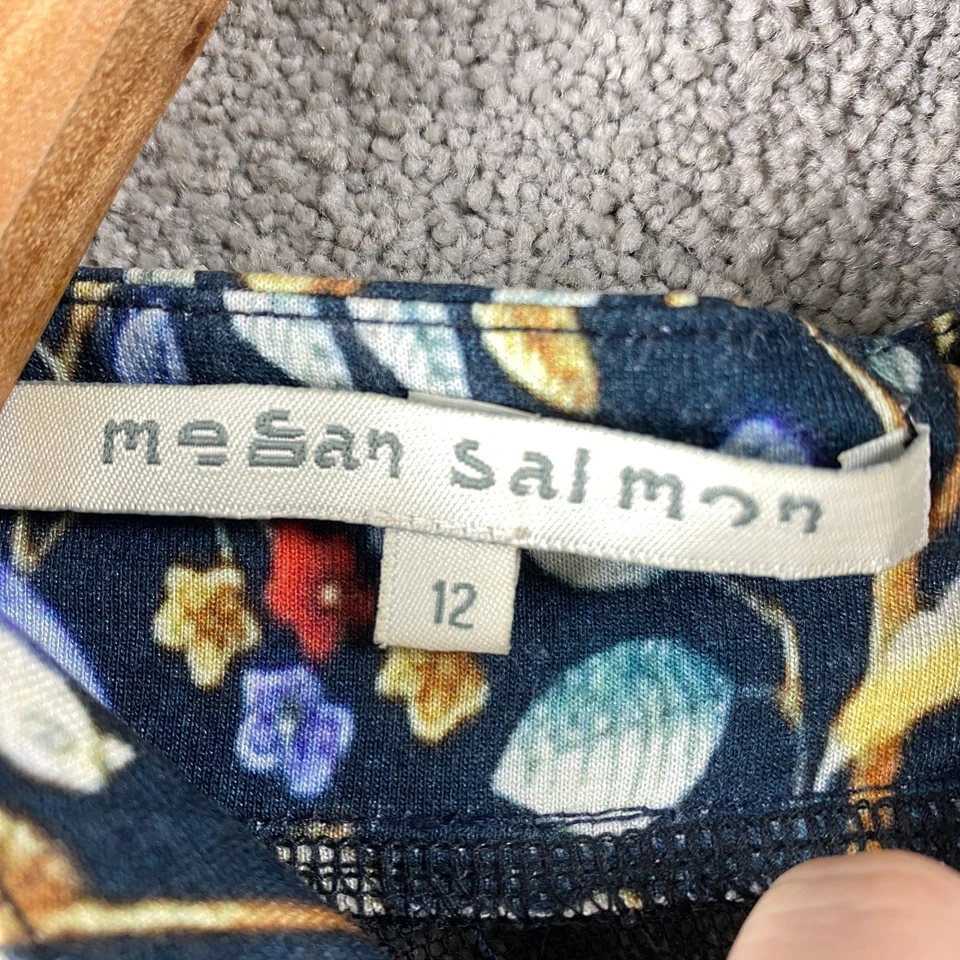 Túnica Megan salmão estampa preta cavalos buraco de fechadura medieval transparente tamanho 12 - Imagem 4 de 4