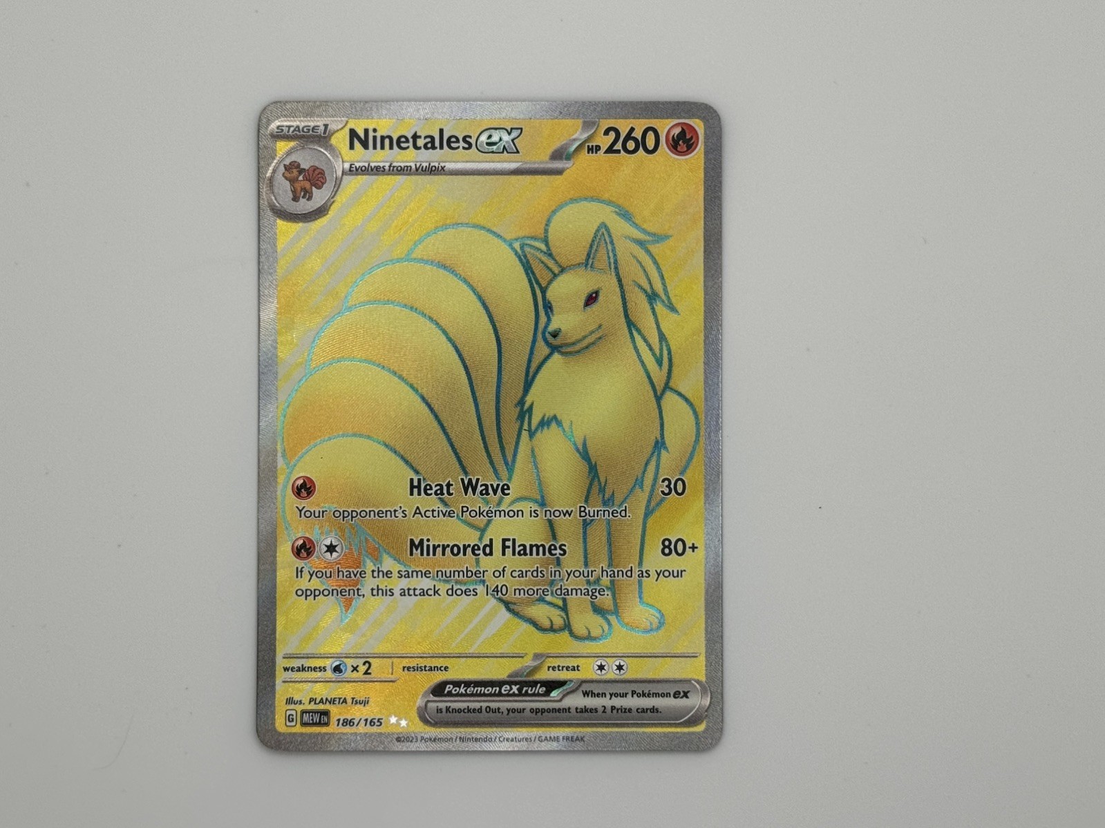 Ninetales ex 186/165 Double Rare NM Raw Pokemon Card 151