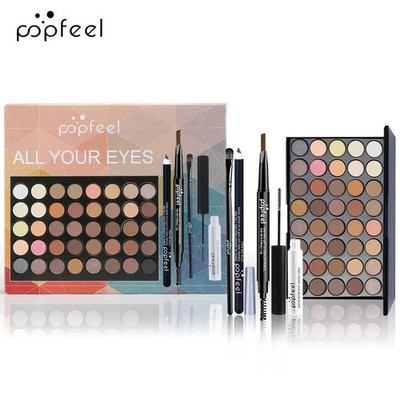 POPFEEL Eye Makeup Set Eyeshadow Palette Eyeliner Mascara Gift Box