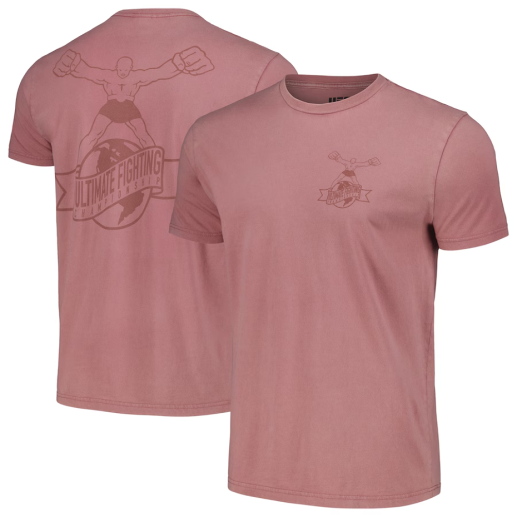 ALTRA Ulti Man UFC T Shirt Uomo Heather Red Tonal Top Nuova