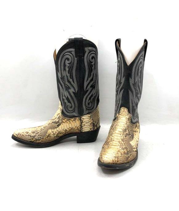 Men's Python Snakeskin Custom Leather Western Cow… - image 1