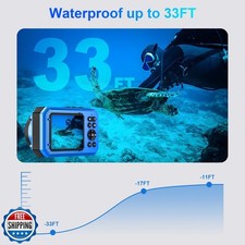 4K 33FT UHD Underwater Camera for Snorkeling with 32GB Card Dual-Screen Compa...