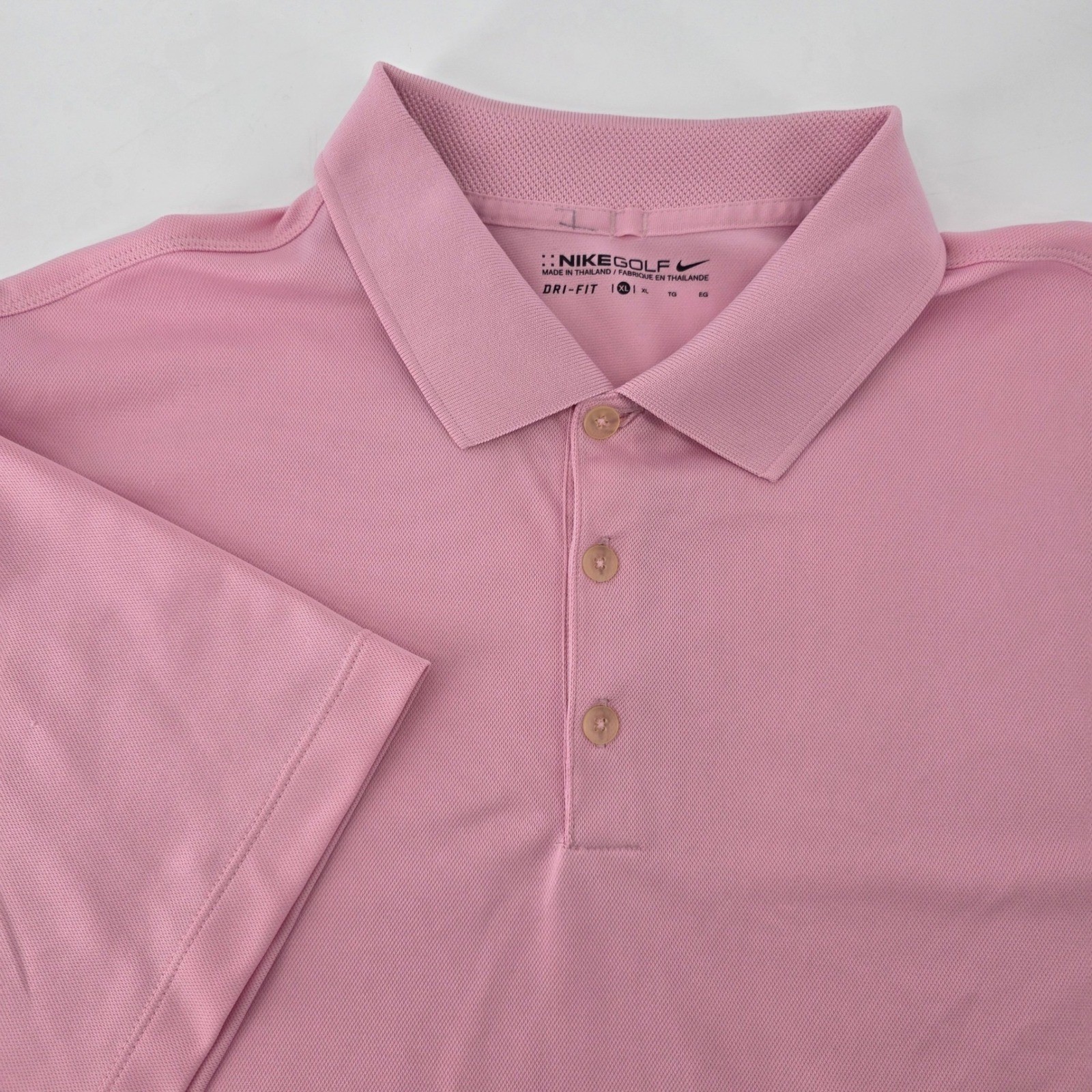 Dri-fit Polo Shirt Mens Xl Pink Short Sleeve Performance Gol