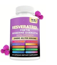 Fisetin Nad Complex 21000mg Resveratrol /Quercetin/Berberine/Senolytic 120Caps