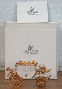 2004 Swarovski Crystal Journeys GOLD CARRIAGE 220496 w Box & COA Retired