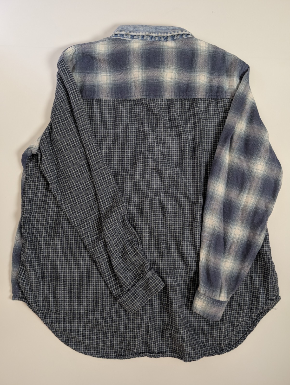 American Eagle Woman's M Patchwork Plaid Denim Co… - image 2