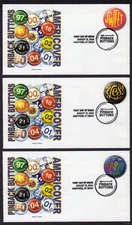 2024 AMERICOVER PINBACK BUTTONS (5919-5928) TEN Panda Cachets BWP FDCs TD63