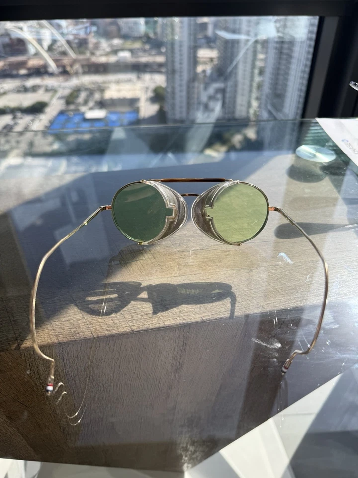 Gafas de sol redondas Thom Browne TB-011 — lentes plateadas/verdes Foto 4 de 4