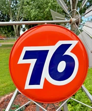 16" Round HAND PAINTED SIGN Union 76 Ball Gas Oil Station Shop Garage Art