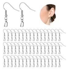 Stainless Steel Earring Hooks Kit - 50 Pcs for DIY Jewelry Making Supplies