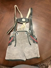 German Lederhosen Childs Suede Leather Bavarian Shorts Octoberfest Echt Leder 92
