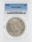 1922 Peace Silver Dollar PCGS MS64 S$1 Philadelphia Minted No Reserve