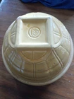 Vtg 1920’s McCoy Pottery Yellow Ware Mixing Bowl Windowpane Lrg Shield 9 #4