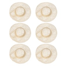 6 Pcs Miniature Doll Straw Hats, Size M, 3 Inches for Dollhouse DIY Craft