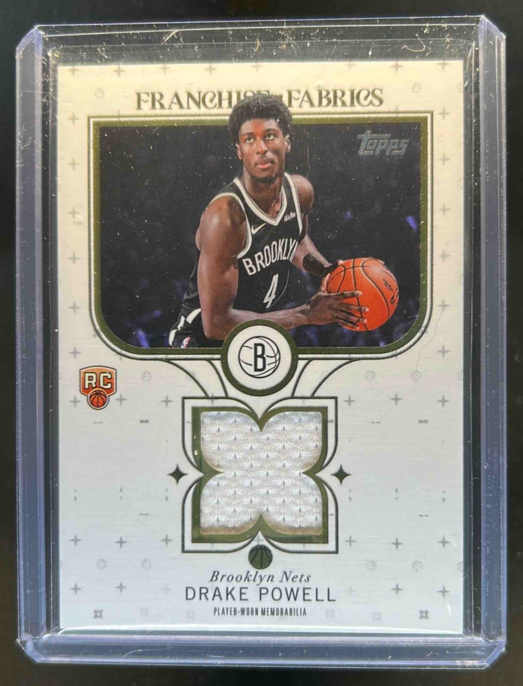 2025-26 Topps Drake Powell Franchise Fabrics RC Jersey #FF-DP Nets