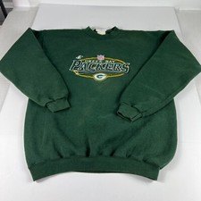 VTG 90s NFL Green Bay Packers Sweatshirt Youth Extra Large Green Faded Crewneck
