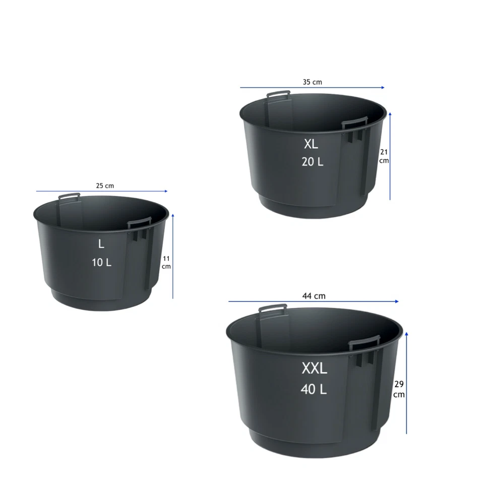 Blumenkübel Blumentopf Bewässerungssystem Einsatz Rund MATT ( Weiß; L/XL/XXL ) - Bild 4 von 4