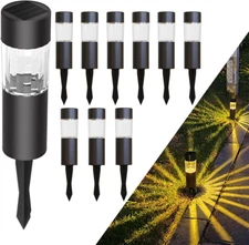 Solar Pathway Lights Outdoor Solar Powered Walkway Lighting Waterproof 10 Pack, 
