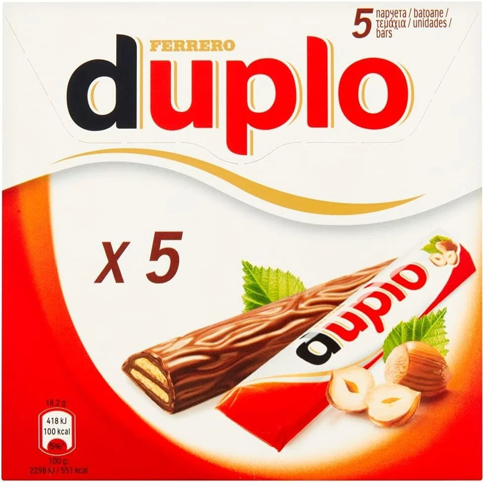 Ferrero Duplo Milk Chocolate Biscuit Bars Multipack 90g- 18G X 5 Bars | eBay