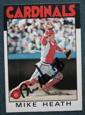 St Louis Cardinals Star Mike Heath signed autographed 1986 Topps UPDATE Card ---