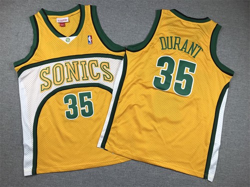 Kevin Durant 35# Seattle Sonics Basketball Jersey All Stitched Kid Size S