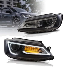 Customized LED Headlights W/DRL Sequential Turn Signal for 2011-18 VW JETTA MK6