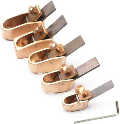 5-Pack Micro Bronze Violin Thumb Planer Set 8-16 Mm Blade Width for DIY Violin