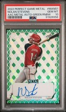 2022 Perfect Game AUTO Green Rainbow 5/5 NOLAN STEVENS Mississippi State PSA 10